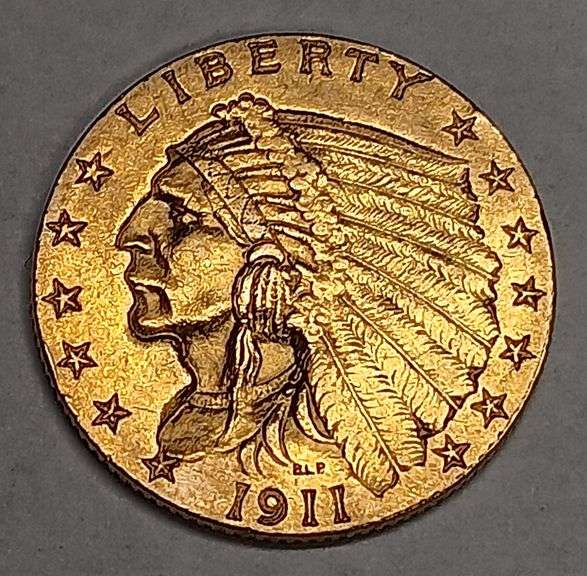 1911-P Indian Head $2.5 Gold Coin, 4.2g