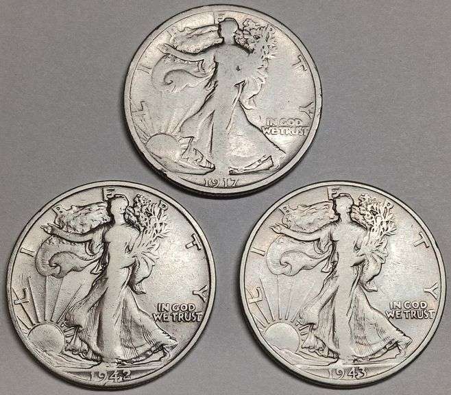 (3) Walking Liberty Half Dollars, 3 times the money