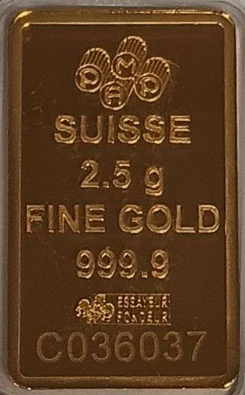 Suisse 2.5g .9999 Fine Gold Bar