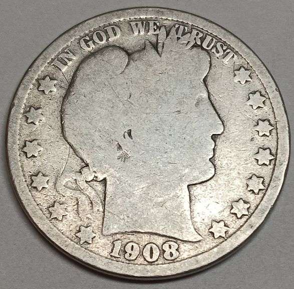 1908-S Barber Half Dollar