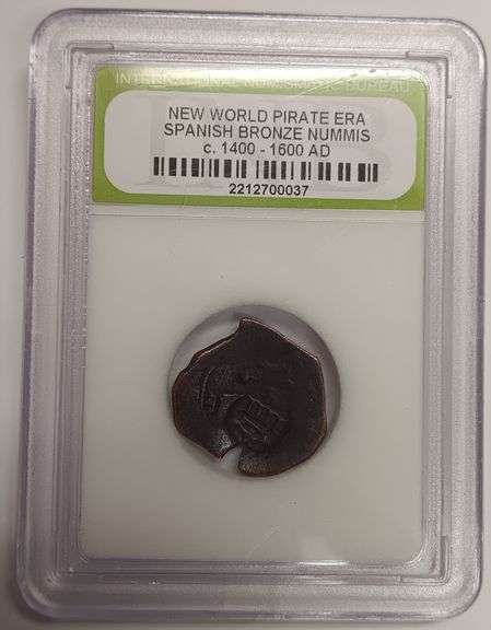 1400-1600 AD New World Pirate Era Spanish Bronze Nummis ( Pirate Coin )