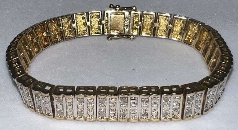 Sterling Silver Diamond Tennis Bracelet, 7.5in, 23.6g Total Weight