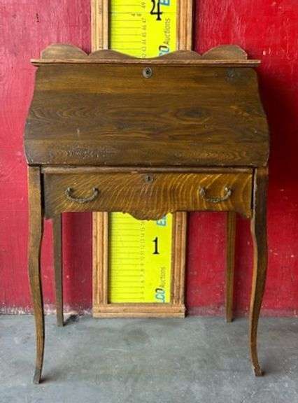 Antique Wooden Secretary Desk (28-1/4"L x 15-1/4"W x 43-3/4"H)