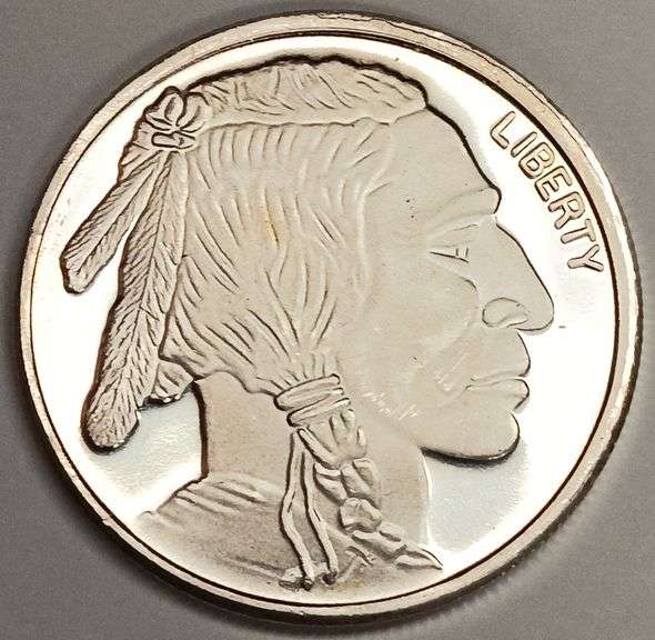 Indian Head Buffalo 1oz .999 Fine Silver Round