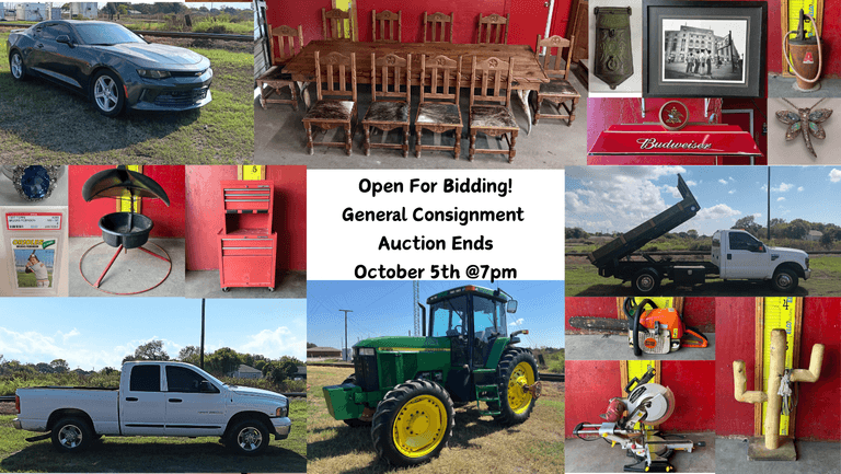 General Consignment Auction Ends October 5th @ 7pm