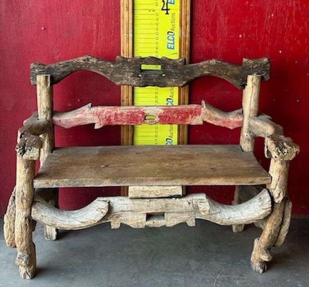 Handmade Bench, Made From Antique Oxen Yokes, One Of A Kind! (49"L x 24"W x 40"H)
