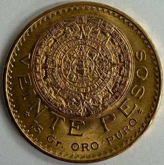 1959 20 Pesos Mexico Gold Coin, 15.003g Pure Gold, 16.6g Total Weight