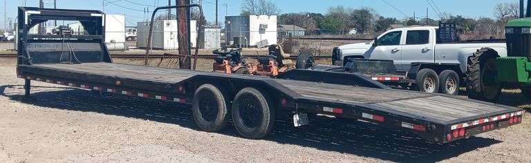 2021 PJ 37' Goose Neck Flatbed Trailer w/Dovetail, 15680 lb GVW, Badland ZXR 12,000 lb Winch w/ Remote