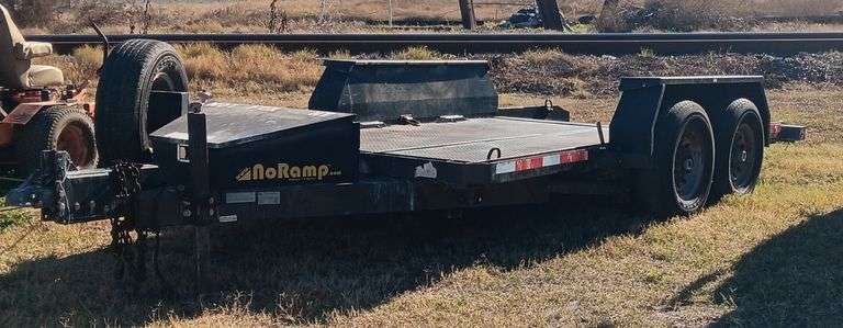 2014 "No-Ramp" Brand , 15' Hydraulic Drop Deck Trailer, 14,000lb GVW, All Steel Deck, Does Work, See Video