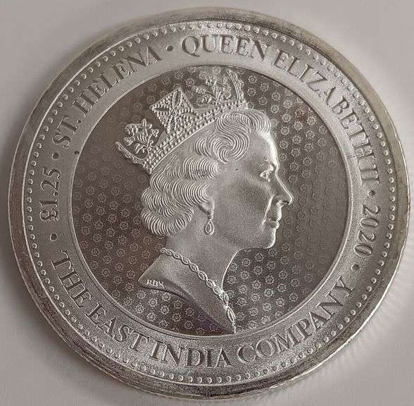 1.25oz .999 Fine Silver St. Helena Rose Crown Bullion Round