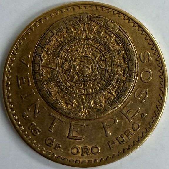 1917 20 Pesos Mexico Gold Coin, 15.003g Pure Gold, 16.6g Total Weight