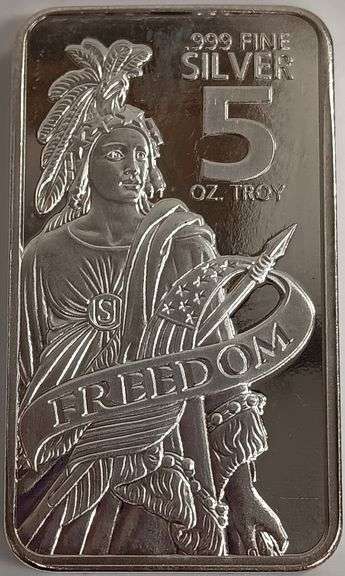 5oz .999 Fine Silver Freedom Bar