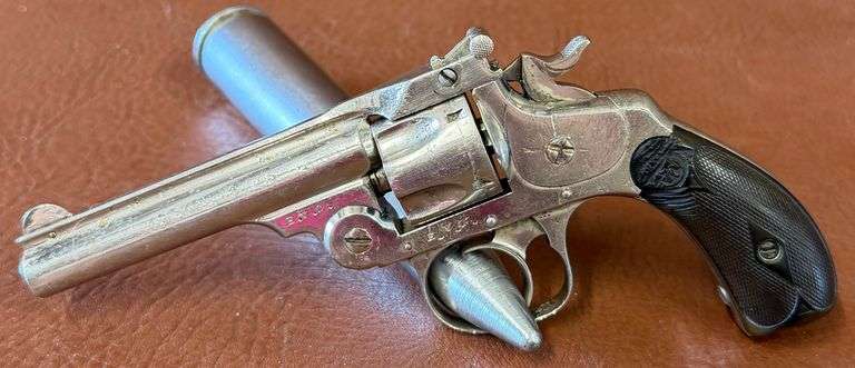 E.V.O. Model #2 Break Top .32 Revolver, Nickel Plated, Needs Mainspring Replaced, Does Not Fire, Mfg. Late 1800's, Curio & Relic