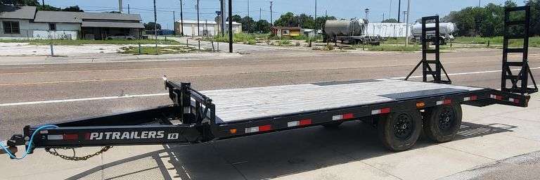 New 2026 PJ F8182 Bumper Pull 18' Trailer, 102" Wide, Dove Tail, Folding Ramps w/Spring Assist, 8 Lug Axles, 15,000lb GVW