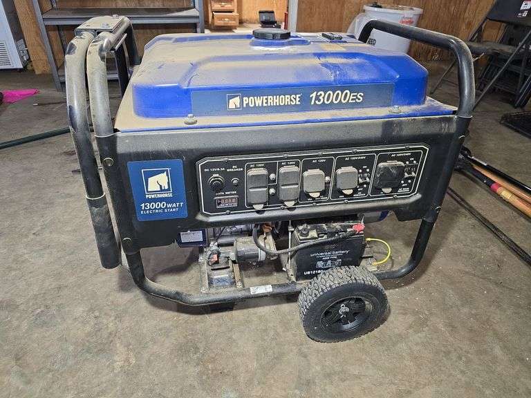 POWERHORSE 13,000WATT GENERATOR. 622CC ENGINE. ELECTRIC START. RUNS GREAT.