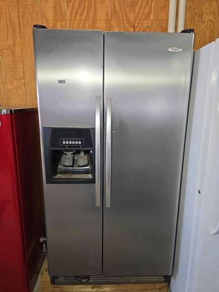 WHIRLPOOL FRIDGE/FREEZER. 35 1/2" W X 30" D X 68 1/2" T.