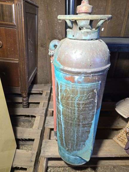 VINTAGE BRASS FIRE EXTINGUISHER.