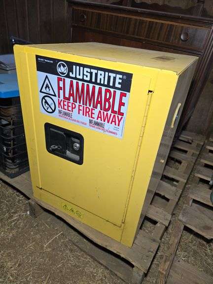FLAMMABLE CABINET. 17" X 17" X 22 1/4" T.