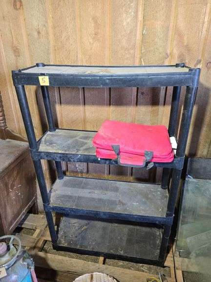 PLASTIC SHELVING, SEAT PAD. 32" W X 12" D X 49" T.