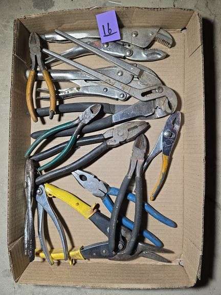 PLIERS, VISE GRIPS, SIDE CUTTERS.