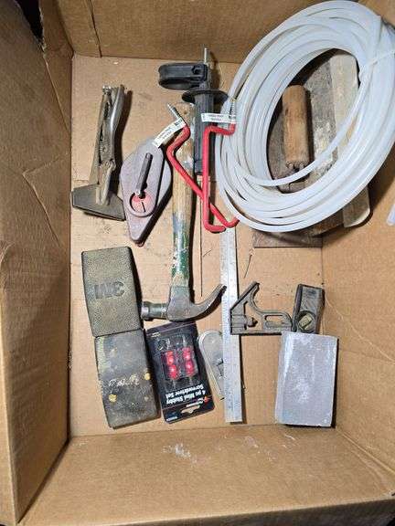 HAMMERS, SCREWDRIVES, SANDING BLOCKS, VISE GRIPS.