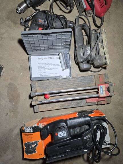 ELECTRIC DRILLS, SANDERS, MITER BOX.