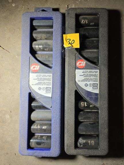 3/8" AND 1/2" DRIVE SAE AND METRIC IMPACT SOCKET SETS.