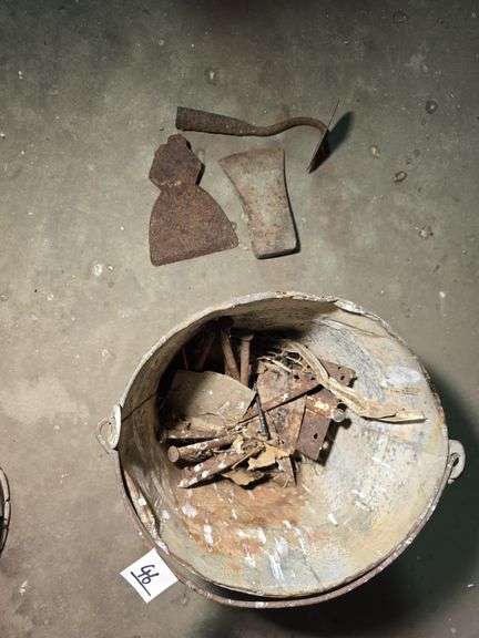 AXE HEADS, NAILS.