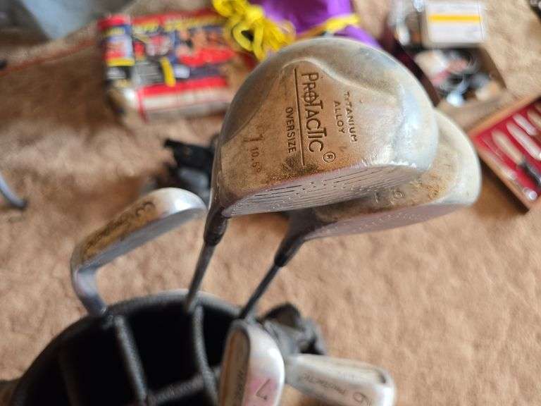 KIDS LEFT HAND GOLF CLUBS AND A FEW ADULT RIGHT HAND GOLF CLUBS.