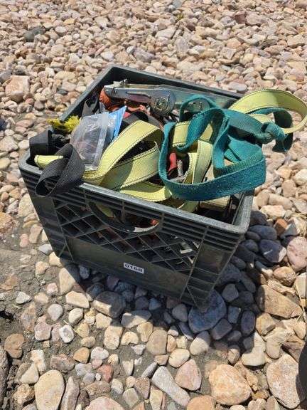 CRATE OF STRAPS.