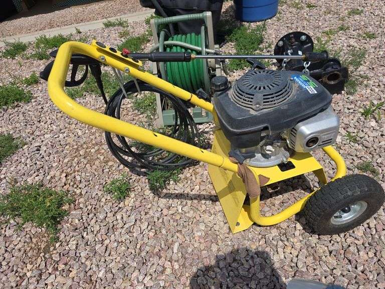 PRESSURE WASHER. RUNS, BUT OWNER STATES BYPASS VALVE IS STUCK OPEN SO IT WON'T GIVE ANY PRESSURE.