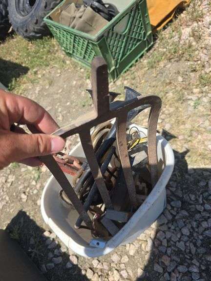 CAR HORNS. POTATO FORK.