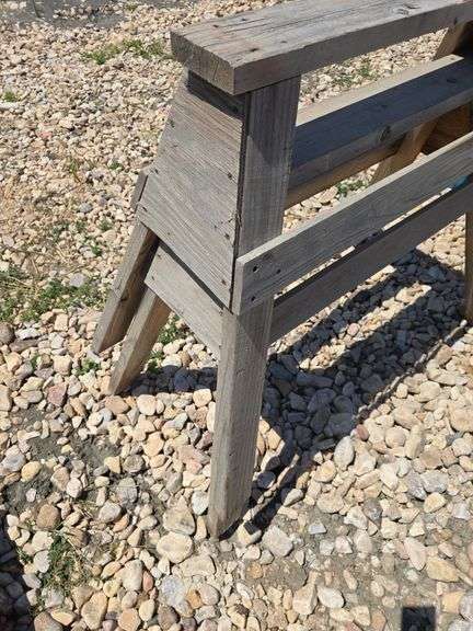 2- WOODEN SAW HORSES.