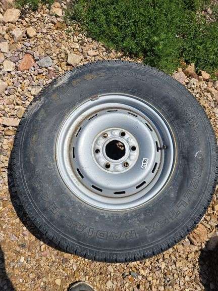 GOOD 245/75R16 TIRE ON WHEEL. OTHER 235/80R17 NO WHEEL, DECENT TREAD.
