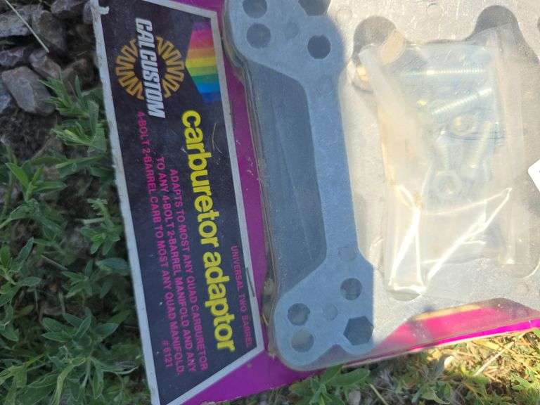CARBURETOR ADAPTER PLATE. QUADRAJET CARB, FLOOR MATS.