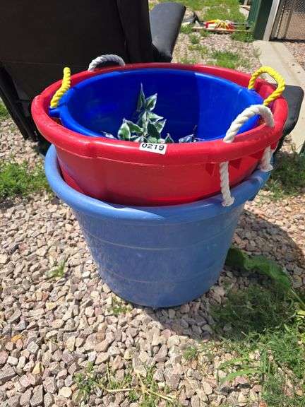 LARGE PLASTIC BUCKETS.
