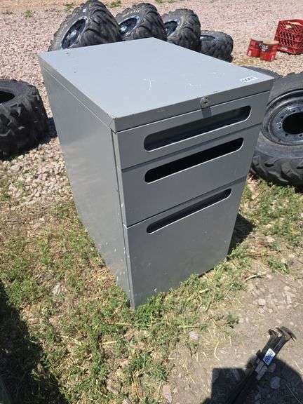 METAL CABINET WITH CONTENTS.