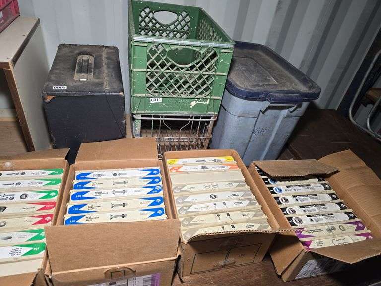 HARDWARE STORAGE BINS. EMPTY.