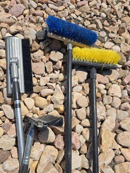 CAR WASH BRUSHES AND ICE SCRAPERS.