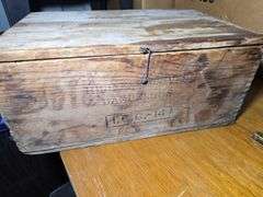 WOODEN HIGH EXPLOSIVES CRATE.