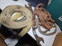 RIGGING STRAP, ROPE, WRENCH.