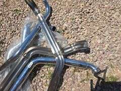 CHROME MOTORCYCLE EXHAUST PARTS.