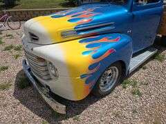 1948 FORD F-1 SHOW TRUCK. 2WD. GOOD TIRES. FEW DINGS. SHOWS 6803 MILES. FORD 9" REAR END. MUSTANG II FRONT END. 1979 302CI FORD V8. AOD AUTOMATIC WITH OVERDRIVE TRANS. RUNS AND DRIVES FAST! EDELBROCK 4BBL CARB, HIGH RISE INTAKE.  NEW WATER PUMP. SHAVED DOOR HANDLES, 2 FOBS. MATCHING GO CART, 5HP, RIDE ON THE BOX. 250LB CAPACITY. ***THIS VEHICLE SELLS WITH TITLE***