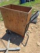 HAND CART WITH WOODEN BOX.