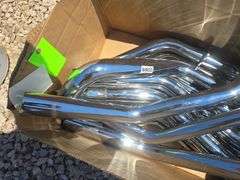 CHROME MOTORCYCLE EXHAUST PARTS.