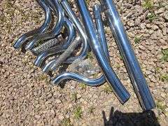 CHROME MOTORCYCLE EXHAUST PARTS.