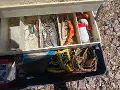 TACKLE BOX WITH TACKLE.