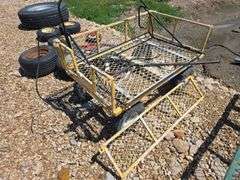 ROLLING YARD CART, BAD TIRES.