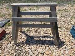 2- WOODEN SAW HORSES.