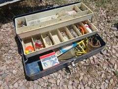 TACKLE BOX WITH TACKLE.